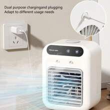 Climatiseur portable, rafraîchisseur d'air rechargeable, ventilateur de bureau rafraîchissant avec réservoir d'eau de 500 ml pour la maison, les voyages, le bureau, ventilateurs humidificateurs avec réservoirs d'eau, refroidisseurs