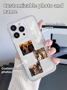 1 Stück anpassbares Handyhülle mit gewünschtem Foto und Namen, transparenter stoßfester Rundumschutz kompatibel mit Samsung A13/A21s, 16e, 16 Pro Max, 16 Pro, XR, 11, 14. Modisch, farbig, niedlich, personalisiert, einzigartig. Ideales angepasstes Geschenk für Freund, Freundin, Familie, Freunde