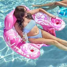 U-Shaped Seat Water Inflatable Hammock Adult Leisure Floating Chair Portable Swimming Pool Floating Chair, Beach Essentials, Beach Accessories - Multicolor - View 4