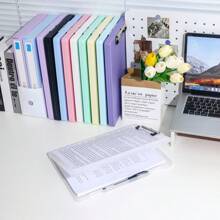 1 pezzo raccoglitore ad anelli A4 - in materiale PP durevole, con grande capacità, con design a doppio pulsante, adatto per uso in ufficio e da studente, organizer da scrivania, per il ritorno a scuola, forniture scolastiche