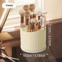 360° Rotating Dustproof Makeup Organizer: Multi-Functional Cosmetic Storage Carousel For Lipstick, Eyeshadow Brushes & Makeup Tools | Vanity Table Desktop Rotating Holder, Large Capacity Beauty Storage Box With Anti-Dust Design,For Holiday Beach, Bathroom Collection, Bedroom Collection, Large Capacity