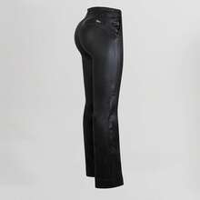 Pantalón Acampanado Colombiano Praga Jeans África De Mezclilla, Push Up, Tiro Alto Reduce el Abdomen, Jeans Clásicos, Levanta Pompa jeans mujer corte colombiano push up vinil tipo piel stretch Liso Mod. África Casual  Uso Diario - Negro - Ver 7