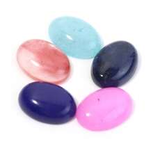 5 Stücke/10 Stücke pro Packung natürliche ovale Edelstein Cabochons, zufällig gemischte Farben und Größen, elegant Türkis, Jade, Achat lose Steine für DIY Schmuckherstellung, Halskette, Ring, Armband Dekoration