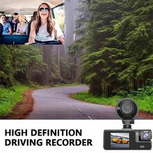 Car Dash Cam 4 K With GPS Night Vision  For Car DVR Front Rear Inside 3 Camera 360° Front Left Right Rear Loop Recording 24H Parking - 黑色 - 查看 7