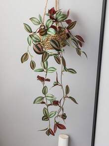 1/3件装悬挂式草堆，网状草，涤纶草，人造植物，绿色装饰，全年装饰，春夏装饰，学校宿舍，办公室，派对，生日，家居，酒店，餐厅，客厅，卧室，婚礼，厨房，花园，圣诞装饰（含花盆） - 綠色 - 查看 16