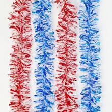 2pcs (157.48 Inch) Red/Blue Patriotic Decorative Party Streamers, Lightweight Metallic Ribbon For Independence Day Decor, Doorways, Stairs