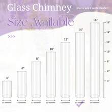 REWOMC 18 Pcs Hurricane Candle Holder Sleeve, Bottomless Glass Cylinder Candleholder Tall Clear Glass Cylinder Open Both Ends, Chimney Tube Cover, Open Ended Candle Shade - 18 CÁI 2.5*14 INCH - Xem 5