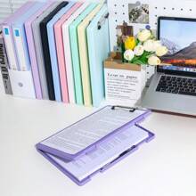 1 pezzo raccoglitore ad anelli A4 - in materiale PP durevole, con grande capacità, con design a doppio pulsante, adatto per uso in ufficio e da studente, organizer da scrivania, per il ritorno a scuola, forniture scolastiche