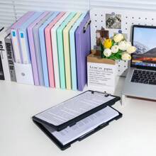 1 pezzo raccoglitore ad anelli A4 - in materiale PP durevole, con grande capacità, con design a doppio pulsante, adatto per uso in ufficio e da studente, organizer da scrivania, per il ritorno a scuola, forniture scolastiche