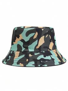 1pc Retro Contrast Color Bucket Hat, Outdoor Versatile Sun Protection Bucket Hat - Multicolor - View 3