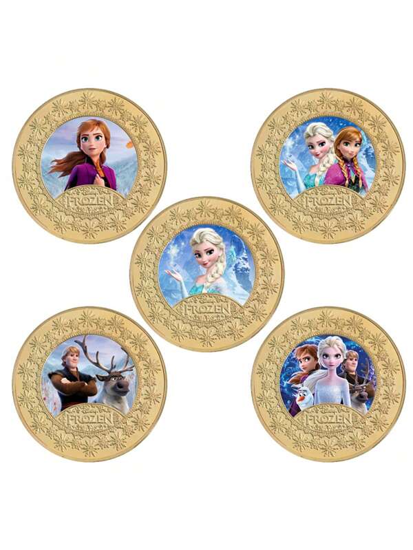 Disney Disney Frozen Coin Disney Princess Collectible Gift, Suitable For School Rewards, Holiday Gifts, Graduation Season, Party Supplies, Commemorative Meaning, Iron Alloy Material, 4CM/1.57IN Diameter