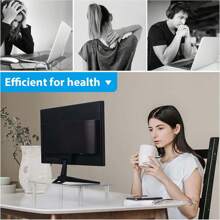 1pc 15.7" Acrylic Monitor Stand, Simple Multipurpose Transparent/Black Desktop Computer Display Holder Suitable For Office Desk, Laptop, Portable Computer, Automatic Pet Feeder, Storage Organization,School Supplies,Back To School