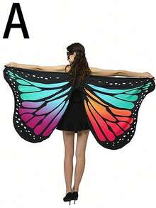 1 pieza Capa con forma de mariposa para actuación en escenario, disponible en trece colores, un accesorio de fotografía para cosplay y una capa con forma de mariposa de moda.