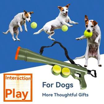 Lanzador de bolas de juguete para perros, juguete interactivo de recuperación de pelotas, lanzador de pelotas de tenis para mascotas para usar al aire libre, entrenamiento de inteligencia