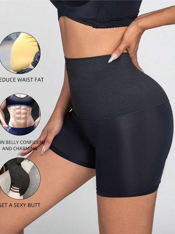 Roupa íntima feminina de cintura alta para emagrecimento, controle de barriga, modelagem pós-parto, tecido e respirável