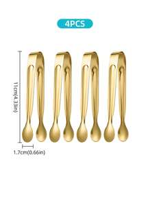 1/4/6/12 Pieces Stainless Steel Tongs Small Serving Tongs For Sugar Cubes, Ice Cubes, Mini Fruits, Candies, Suitable For Kitchen, Restaurant, Cafe, Afternoon Tea, Dessert, Party, Birthday Decoration, For Outdoor, Camping