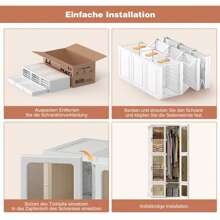 Armario plegable, altura 170 cm, con 6 compartimentos y 1 barra - PP - para salón, dormitorio, apartamento, guardarropa