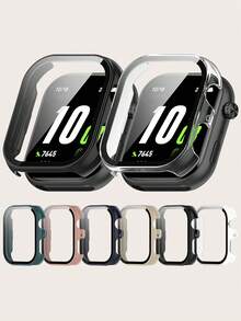 1pc Solid Color Unisex Semi-Enclosed PC Watch Case + Screen Protector All-In-One Smart Watch Protective Case Suitable For Honor Choice Rossini Smart Watch 2i, Suitable For All-Day Wear - For Rossini 2i - View 1