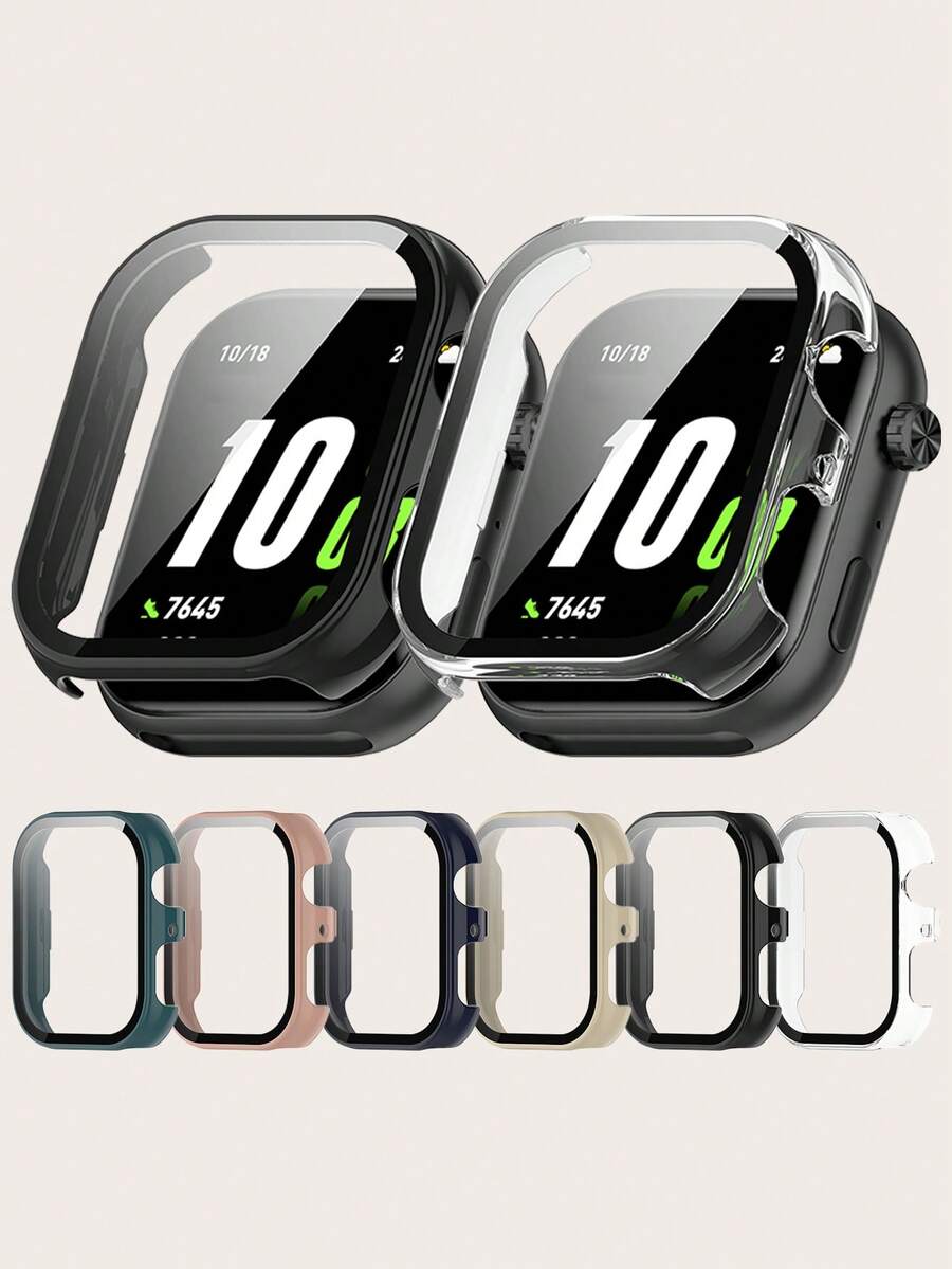 1pc Solid Color Unisex Semi-Enclosed PC Watch Case + Screen Protector All-In-One Smart Watch Protective Case Suitable For Honor Choice Rossini Smart Watch 2i, Suitable For All-Day Wear - For Rossini 2i - View 1