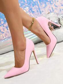 Damen Stilettos mit Spiegelglanz-Material, 2025 Neudesign rosa High Heels, elegant, Damen Pumps, elegant