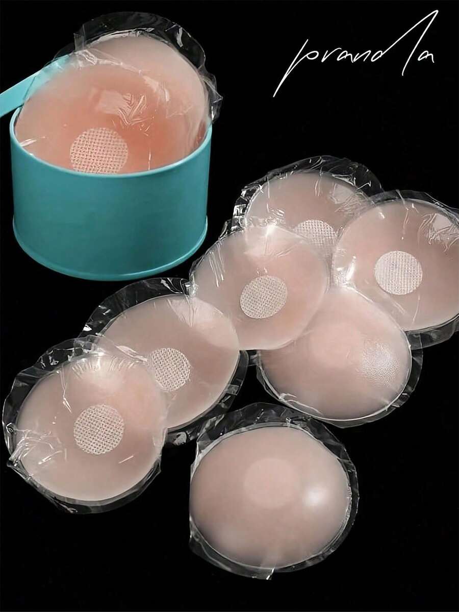 2/6/10pcs Reusable Lift Nipple Cover Bra Petals, Seamless Invisible Self-Adhesive Pasties, Non-Slip Backless Nipple Covers, Suitable For Various Occasions - Baby Pink - View 1