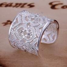 925er Sterling Silber Ring Schmuck edles Dekor Frauen Lady Kristall Wunderschöne Hochzeit Party