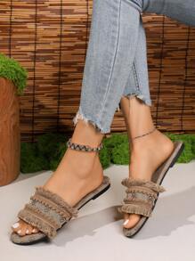 Nouvelles sandales plates d'été pour femmes, style rétro romain, avec bout ouvert, confortables et , chaussures à bout ouvert
