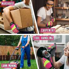 HANDLANDY Women Safety Work Gloves Utility Touch Screen Working Grip Glove For Yardwork Gardening Breathable Mechanic Gloves