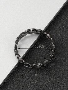 1pc Men's Black Heart-Shaped Ring, Suitable For Everyday Wear