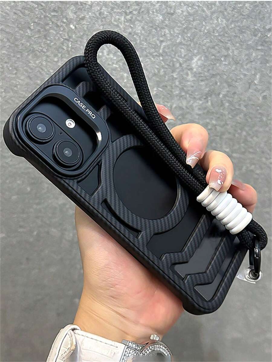Carbon Fiber Texture Thin Borderless Magnetic Phone Case With Lens ...