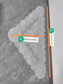 1 pezzo, 130cm * 60cm, Dettaglio in pizzo bianco per copricapo, paralume, tovaglia, abbigliamento, orlo abito, decorazione