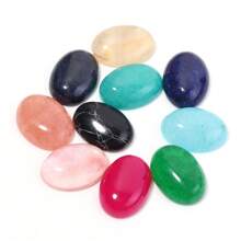 5 Stücke/10 Stücke pro Packung natürliche ovale Edelstein Cabochons, zufällig gemischte Farben und Größen, elegant Türkis, Jade, Achat lose Steine für DIY Schmuckherstellung, Halskette, Ring, Armband Dekoration