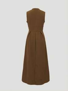 New Fashion Casual Sleeveless Versatile Dress For Women, Spring/Summer Elegant - Coffee - View 6