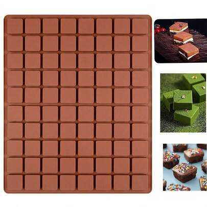 80 Cavity Square Chocolate Mold, DIY Pudding Candy Gummy Jelly Mold, Baking Cookie Cake Silicone Mold, Multifunctional Refrigerator Ice Cube Tray