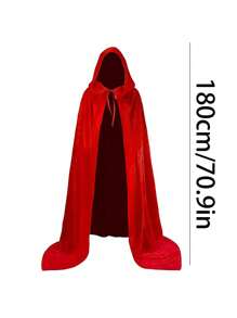 1PC Long Hooded Cloak Velvet Cape Witch Costume Cos Costume For Women Men