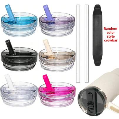 Bình giữ nhiệt 30/40oz có nắp lật tháo rời kèm ống hút, nắp chống rò rỉ, nắp tương thích.