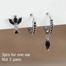 3pcs/Set Exquisite Rose Pink Earrings Including Studs, Ear Hoops, Flowers Shaped, Suitable For Ladies' Dating, Party, Daily Commuting - 3pcs Earrings Set - View 17