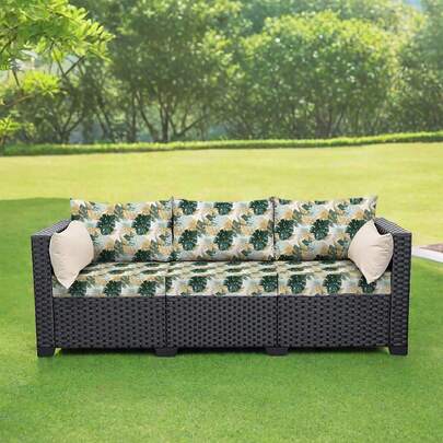 1pc S/M/L Elastic Patio Cushion Cover, Suitable For Outdoor Sofa Cushion Cover Replacement, Outdoor Couch Cover, Patio Furniture Cover, Washable