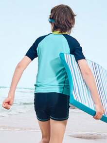 Balabala Boys' 2 Pieces Swimsuit, Chlorine-Resistant & UV Protection