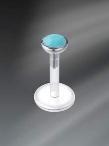 CIZME 16G UV唇环，透明亚克力生物塑料蛋白石唇钉，穿刺饰品，6/8/10mm软骨固定式唇钉，生物塑料软骨耳环，低过敏性塑料鼻环，男女通用唇环，适合日常佩戴 - 唇釘 - 查看 16