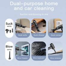 Cordless Handheld Vacuum Cleaner, 8000Pa Strong Suction Portable Vacuum Cleaner, Rechargeable Battery, Foldable Car Vacuum Cleaner, Pet Hair Vacuum, PC Compressed Air Duster Blower Reusable