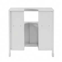 SoBuy FRG128-II-W Bathroom Vanity Unit With Footrest, White, Bathroom Organizer, Bathroom Accessories, Summer Bathroom, Bathroom Base Cabinet, Bathroom Sink Cabinet, Bathroom Cabinet, Bathroom Base Cabinet, Bathroom Cabinet, Toilet Cabinet, Base Cabinet, Sink Cabinet, Bathroom Cabinets, Bathroom Vanity Unit, Washbasin Cabinet, Bathroom Furniture, Grey MDF (E1), 60x30x61 Cm - White - View 3