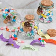55Pcs Capsule Pills Love Message Note In A Glass Bottle,Cute Love Pills Smiling Face Love Friendship Letter With Wishing Bottle,Valentine's Day Love Capsule Letters Romantic Paper Love Message For Boyfriend Girlfriend Anniversary Birthday Mother's Day Gift