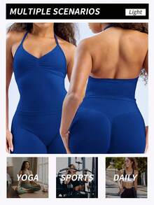 Yefecy New Impact Sports Yoga Vest Women's Fitness Yoga Top Gym Clothes Workout Backless Scrunch Built-In Bra With Cups Tops