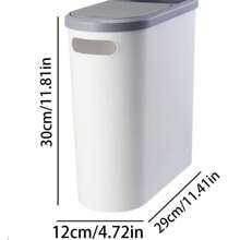 1pc Slim Trash Can With Pedal Lid, Bathroom/Kitchen/Room Narrow Gap Waste Bin Back To School