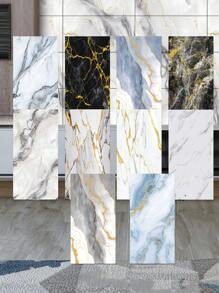 10 pegatinas adhesivas de vinilo de Salpicadero de PVC de mármol artificial autoadhesivo, pegatinas de pared autoadhesivas de corte DIY, resistentes al calor para salpicaderos de azulejos en paredes de baño y cocina, cocina, chimenea, lavadero, paredes de caravana, a prueba de agua, también para sala de estar, dormitorio y pared posterior de TV (5.9/7.87/11.8/15.7/11.4 X 22.4 pulgadas)