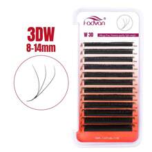 FADVAN FADVAN L/LU Curl 3D/4D/5D W Lashes 0.07 W Shape Eyelash Extensions 8-14mm Fox Eyes Natural Soft Professional Lash 12 Rows, Lash Tech Supplies
