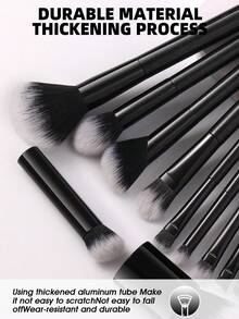 2/10/13件套化妆刷套装，这些化妆刷采用优质合成纤维制成，涵盖多种类型，例如散粉刷、粉底刷、晕染刷、定妆粉刷、腮红刷、遮瑕刷和眼影刷。适合所有肤质和人群。 - 彩色 - 查看 11