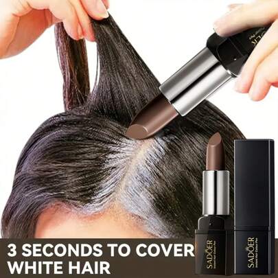 Black/Brown Instant Quick Hair Dye Pen, Portable Disposable Lipstick-Style Temporary Hair Dye Pen For Covering White Hair, Suitable For Both Men And Women