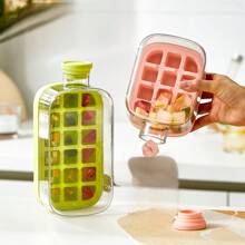Ice Water Cup With Straw: Ice Cube Cup - No Need To Share Ice Cubes With Others. Just Press To Remove The Ice Cubes. Perfect For Families And Pool Parties. It Can Enable You To Enjoy Summer Frozen Beverages Better. Household Ice-Making Molds.